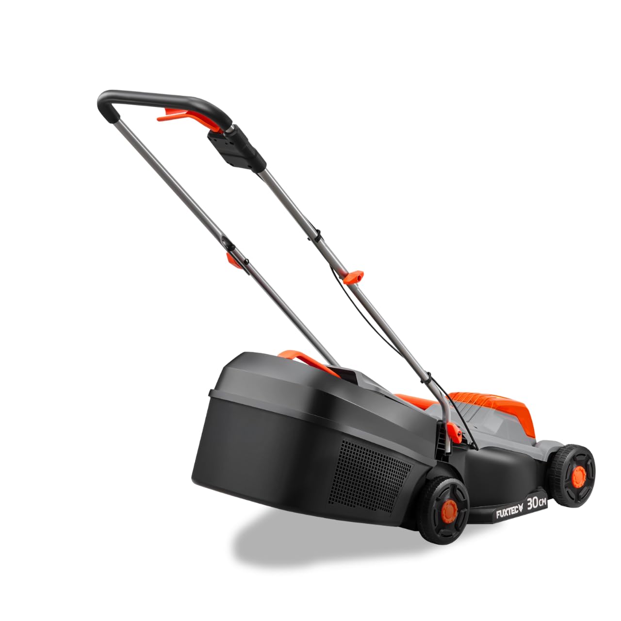 FUXTEC Tondeuse à Gazon sans Fil 20 V FX-E1RM20-ECO-SET, Batterie 4Ah + Chargeur, pour Jardins Petits à Moyens, Largeur de Coupe 30 cm, bac 30L, Hauteur de Coupe 30-70 mm
