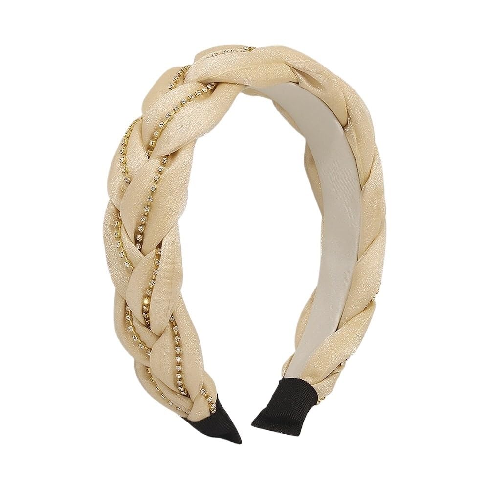 Fascia for capelli con strass intrecciati dal design individuale, fascia alta for capelli rossa con rete superiore cranica femminile