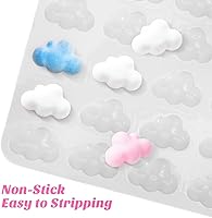 Vista 4 de UPKOCH Moldes de silicona en forma de nube, moldes de postre, fondant de gelatina, velas, dulces, chocolate, herramienta para hornear cubitos