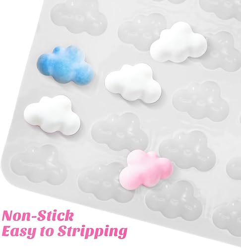 Miniatura 4 de UPKOCH Moldes de silicona en forma de nube, moldes de postre, fondant de gelatina, velas, dulces, chocolate, herramienta para hornear cubitos