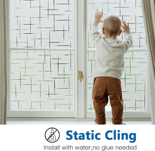 Image of WISDOM Privacy Window Film Sticker(16x84 in) Decorative Plus Frosted Vinyl Film