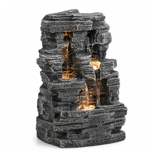 Zen'Light - Fontaine d’Intérieur Grand Canyon - Cascade Nature Effet Pierre - SCFR 150, Gris, 19 x 24 x 32 cm