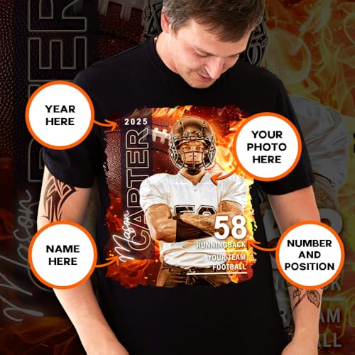 Personalized Football Shirt, Custom Football Team Shirt, Football Player Shirt, Name and Number2