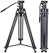 Sistema de trípode de Video, Cayer 72 Pulgadas BV30L-Camcorder Sistema de trípode Pierna de Aluminio, K3 Fluid Head, Carga máxima 13.2 LB, DSLR Shooting, Plus 1 Bonus Quick Release Plate