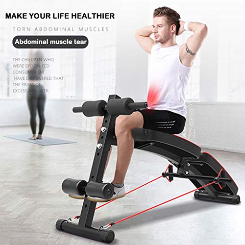 Tengma Adjustable Weight Bench,Foldable Decline Sit up Bench Crunch Board Fitness Home Gym Exercise Equipment Full Body Workout Abdomen Leg Core Strength Training (Load-bearing:220lb)