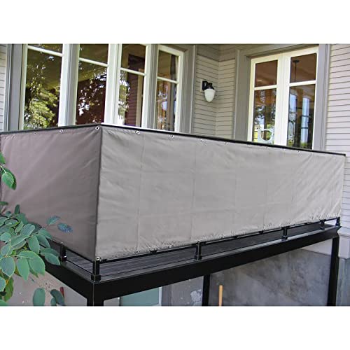 目隠し バルコニー 150x150cm、 軽量 撥水 耐久性 目隠し フェンス サイズと色の種類が豊富 ベランダ 日除け、 バルコニー、庭、窓、中庭に適しています - グレー