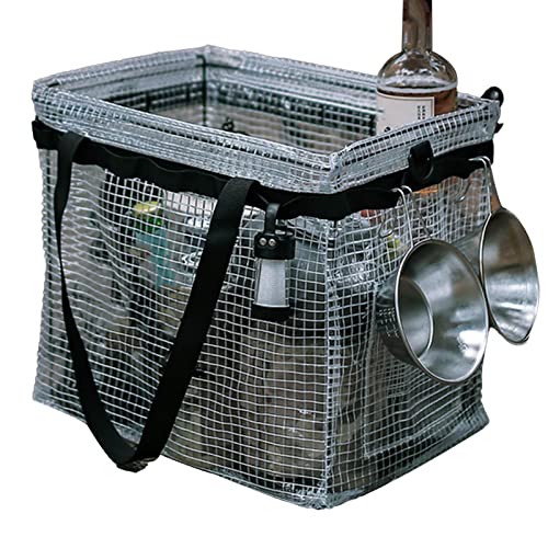Caja de almacenamiento plegable | Gran bandeja de almacenamiento plegable con mango,Contenedores de almacenamiento exterior Caja para ropa de camping Juguetes Organizador de utensilios de cocina Zcsxk