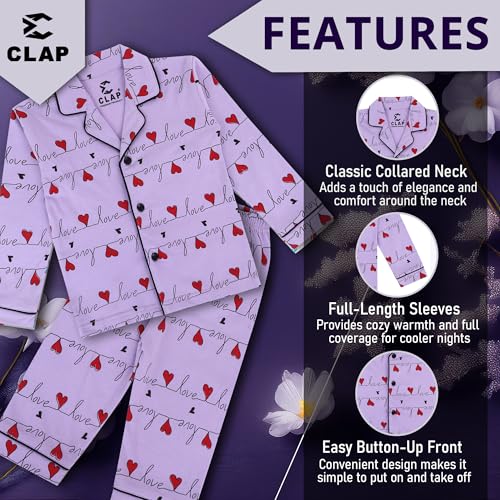 Image of CLAP Kids Cotton Printed Full Sleeves Night Suit