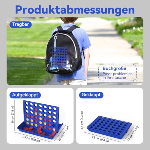 Pup Go Standard-Größe 4 in Einer Reihe Brettspiele für Kinder ab 3+ Jahren, Mädchen Jungen, Pädagogisches Strategiespiel Spielzeug, Kinderspiele für 2 Spieler 6 Ersatzchips – Bild 6