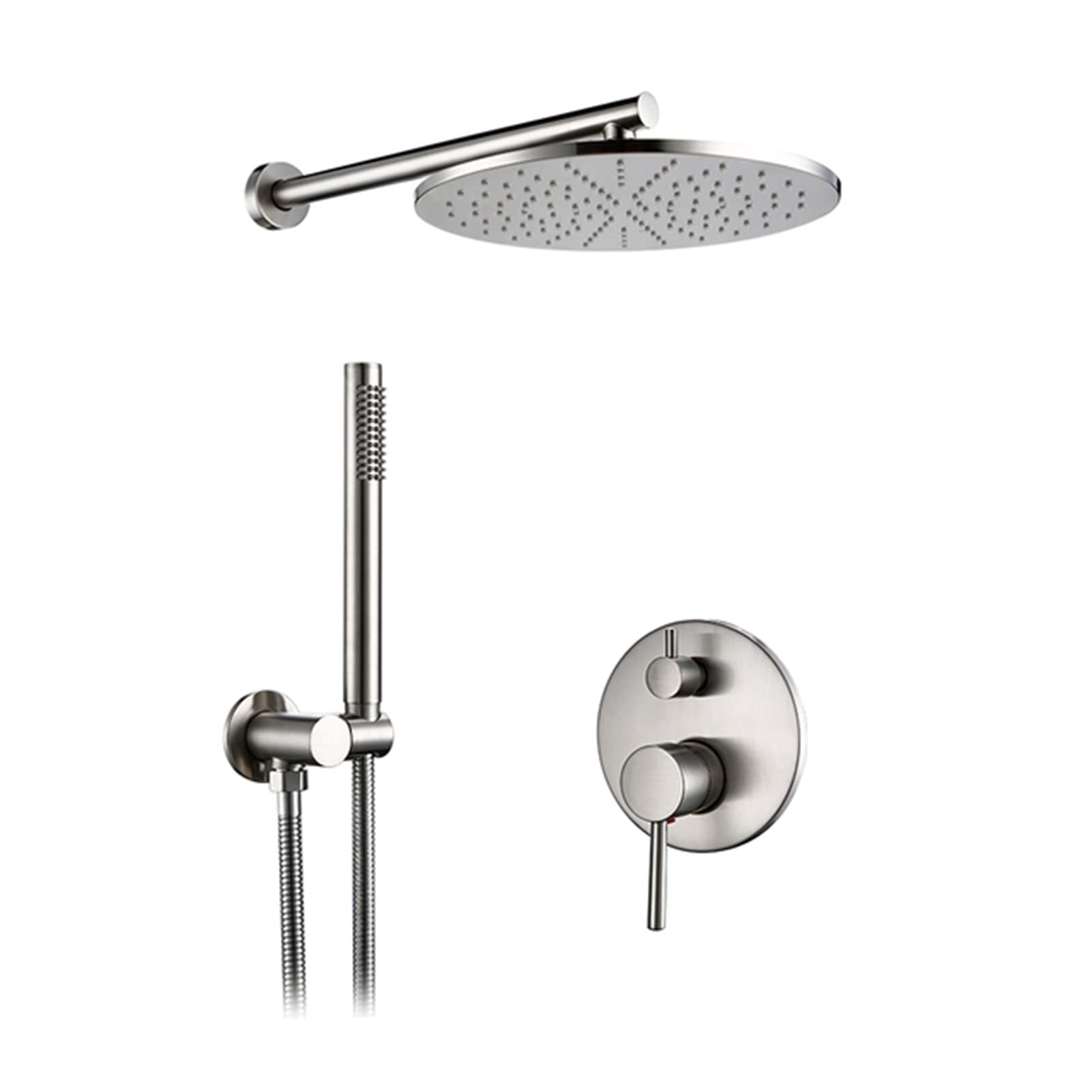 OZBMA Shower Faucet Set Brushed, Bathroom 8-12 Inch Rainfall Head and Handheld Set, Wall Mounted Hot Cold System,10 (A 10 tum) (A 10 tum)