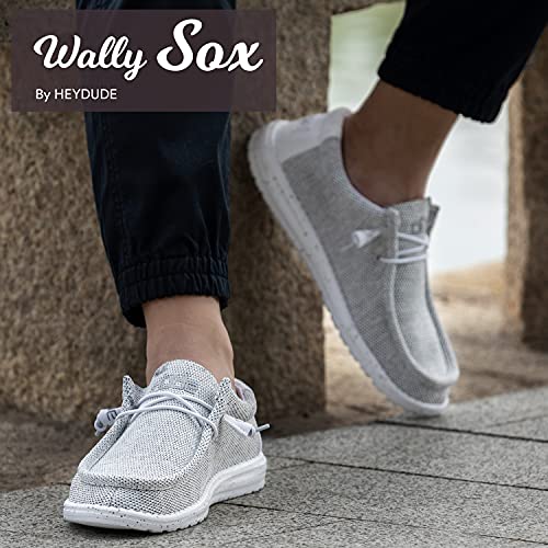 Hey Dude Men's Wally Sox Stone White Size 10 | Men’s Shoes | Men's Lace Up Loafers | Comfortable & Light-Weight #TOP2