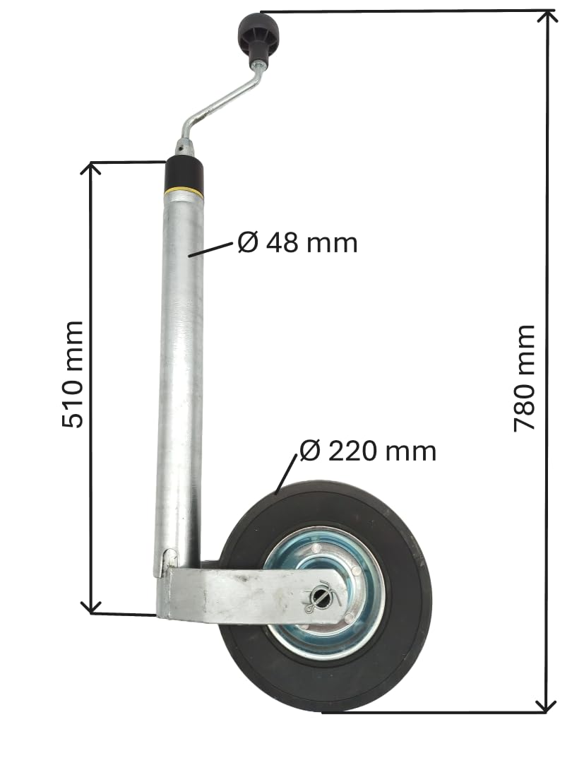 HGW Stützrad Wohnwagen mit Waage – sichere Stützlastanzeige bis 150 kg – Ø48 mm Bugrad für Caravan & Anhänger