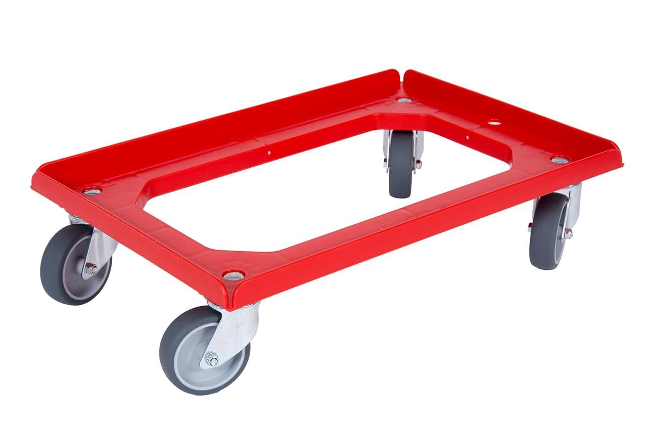 SSI Schäfer EuroBox ELB 4220 grau 40x30x22 cm, 20,4 L - gebraucht 8er Set inkl. neuem Rollwagen, Transportroller belastbar bis 300 kg, Kunststoffbehälter stapelbar, robuste Aufbewahrungskiste