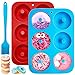 Lot de 2 Moules à Donuts en Silicone, 6 Cavités Anti-adhérentes Résistantes à la Chaleur Pour Gâteaux, Idéal Pour l'outil de Muffin Bagel Biscuit Gâteau