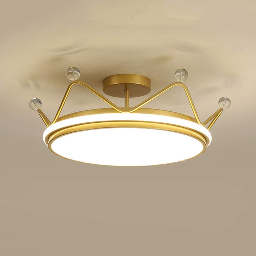 Lustre doré LED 34W en couronne moderne à 3 modes de couleur pour îlot de cuisine