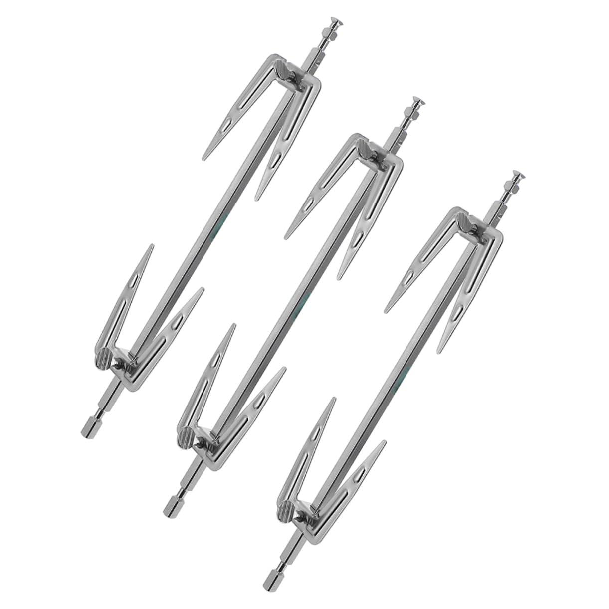 FONDOTIN 3 Pcs Stainless Steel Air Fryer Bbq Forks Barbecue Skewers for Grilling Chicken Meat Durable and Practical Grill Accessories