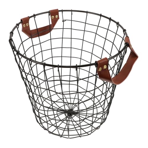 SUPVOX Cesta de Redonda de Hierro para Almacenamiento de Canasta de Alambre Metal para Jardín y Decoración Interior Capacidad Grande Diseño Ventilado para Barbacoa