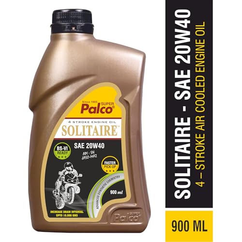 Image of PALCO Solitaire 20W40 Engine Oil for Bike 900ml | BS6 Compatible Synthetic Technology | 4-Stroke Bike Engine Oil | Up to 10,000 km Drain Interval