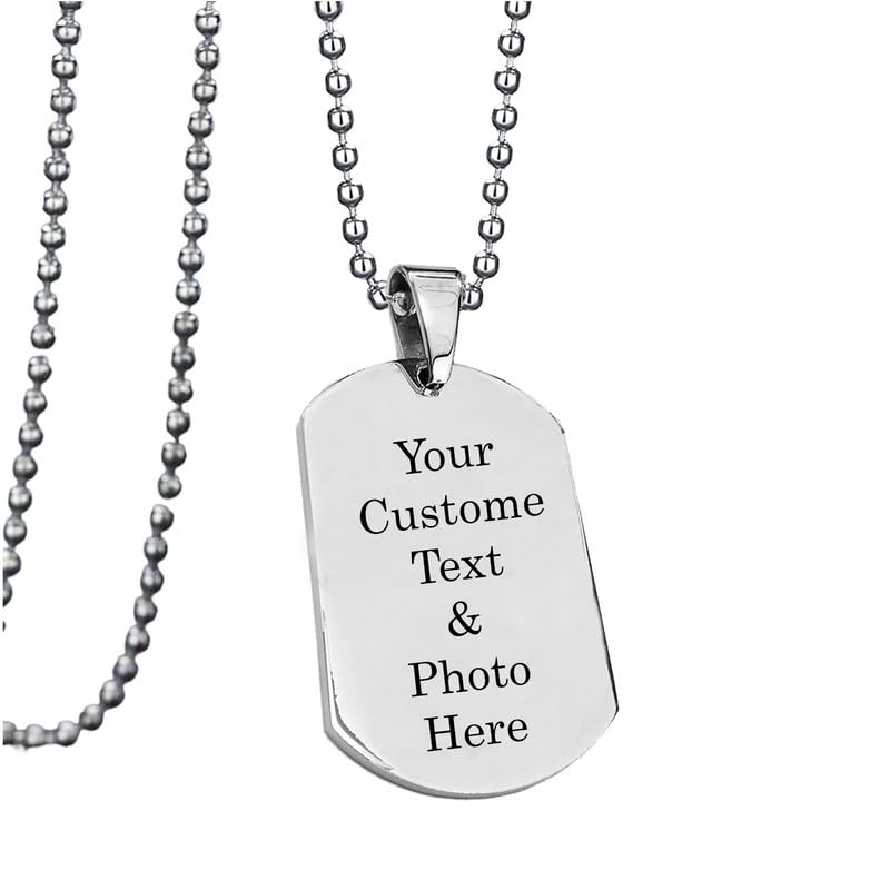 Custom Photo Dog Tag Necklace Personalized Memorial Necklace with Picture for Men & Women Customized Stainless Steel Jewelry Gift-image-11