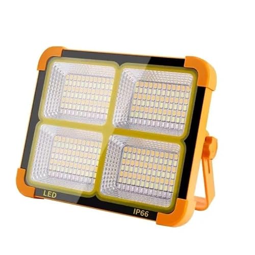 kian 100W LED Construction Spotlight Battery Solar Light Portable, 10000LM 12000mAh Battery Work Rechargeable, 4 Light Modes, Camping Lamp for Emergency Portable Outdoor, (Multi Colour)(Pack of 1)