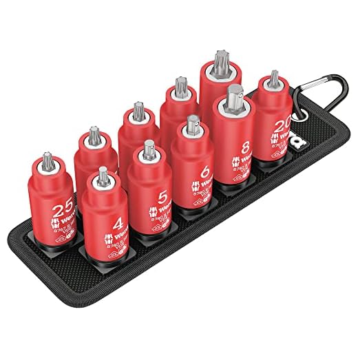 Wera 05004930001 Belt B VDE 1, VDE-isolierter Bitnuss-Satz, TORX®/Sechskant, mit Haltefunktion, 3/8", 10-teilig
