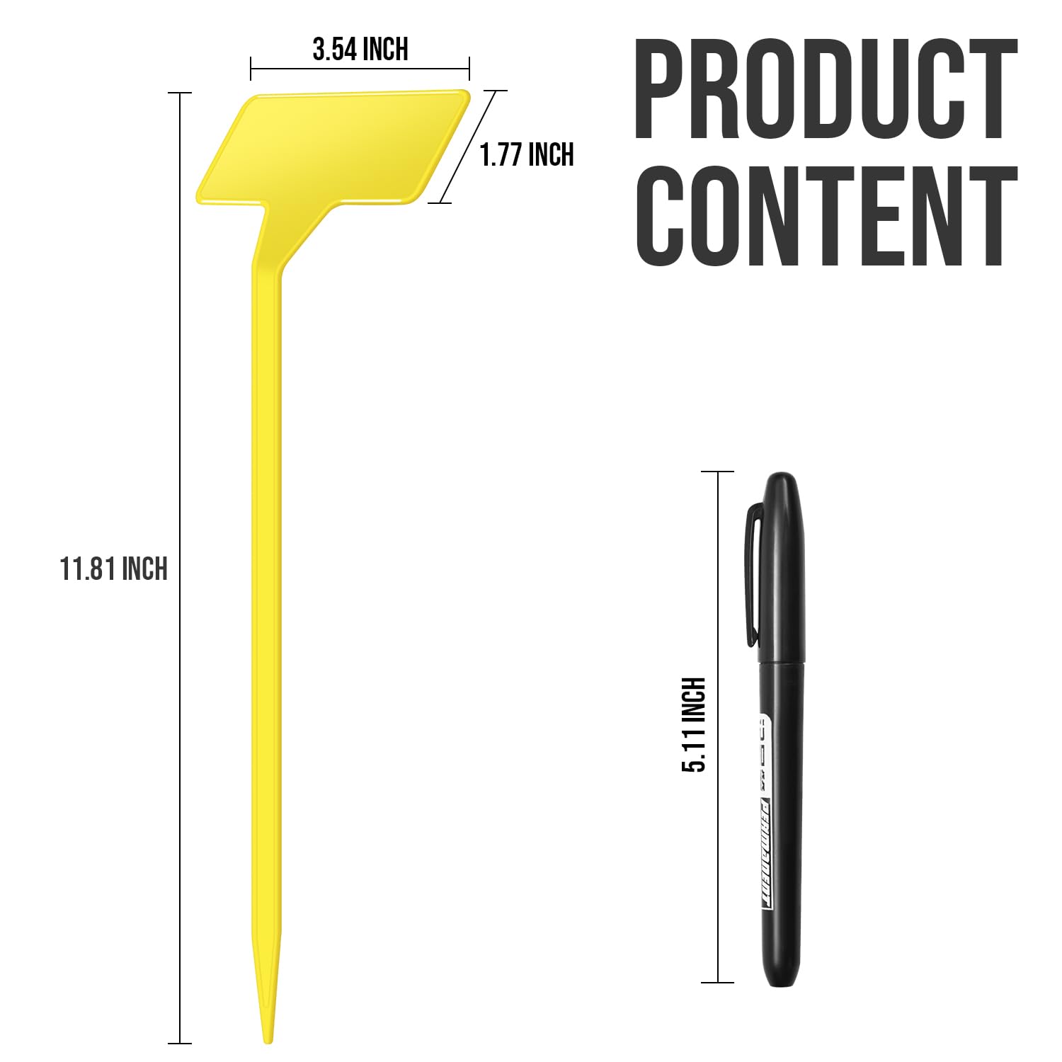 Duża etykieta do roślin, 30 cm, znaczniki do roślin, plastikowe, wodoodporne, etykiety ogrodowe, z markerem, do kwiatów, ziół, doniczek, roślin, 60 szt., białe