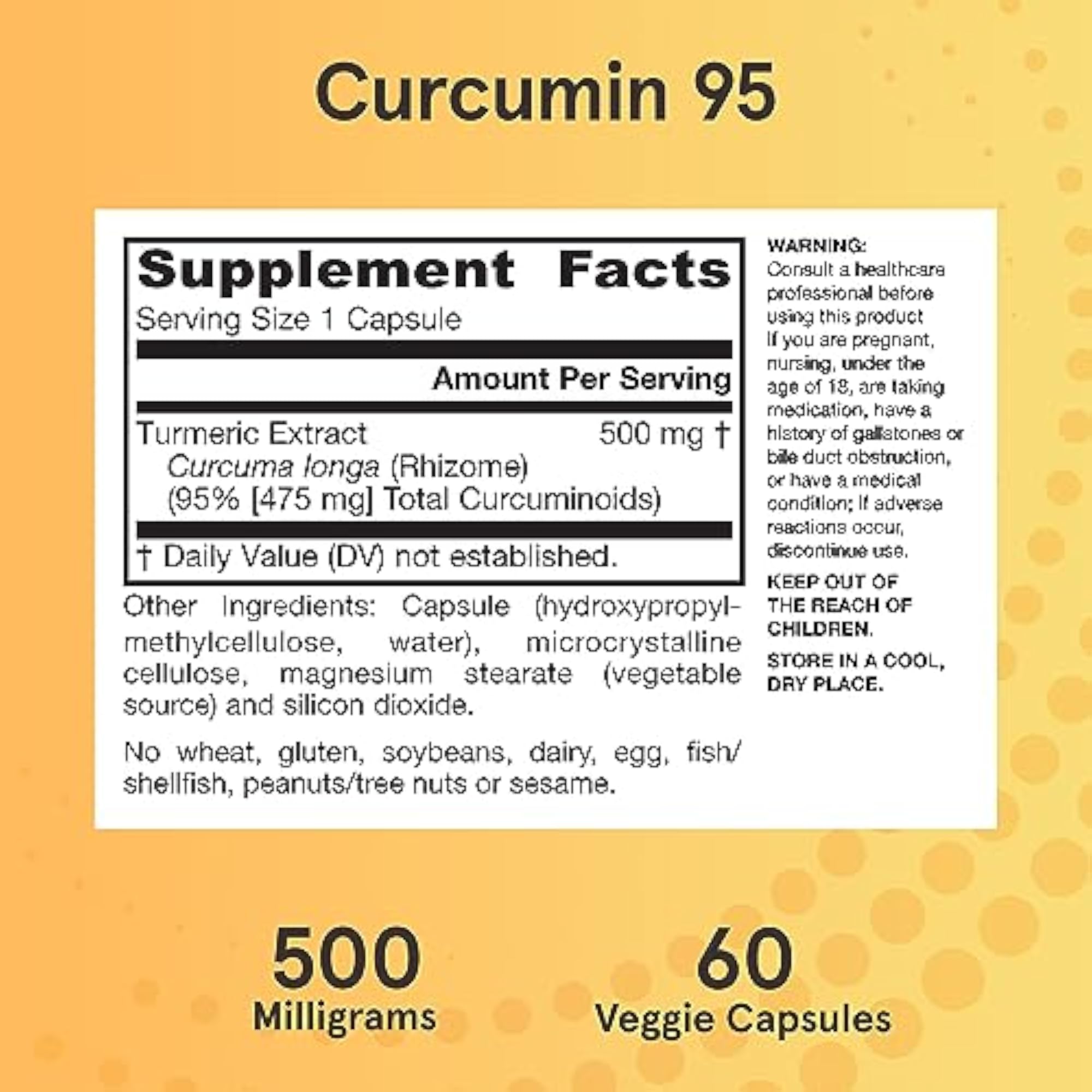 Curcumin 95, 500 mg, 60 Veggie Caps