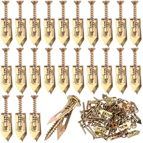 PAGOW 80 Pcs Self-Drilling Anchors, 2024 Upgraded Ancors and Screws for Heavy Duty, Metal Screw Anchors Kit, No Drill and Holes in Wall (40 Pcs Steel Anchors 0.47"x1.1" + 40 Pcs Zinc Screws M4x1.38) Cover