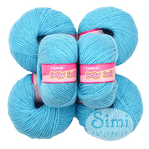 Image of 100% Acrylic Wool Blue (16 pc) Baby Wool Wool Ball Hand Knitting Wool /Art Craft Soft Fingering Crochet Hook Yarn, Needle Knitting Yarn Threa D EPB