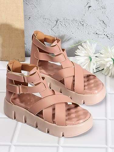 Image of Denill Women Synthetic Leather Strap Platform Sandals