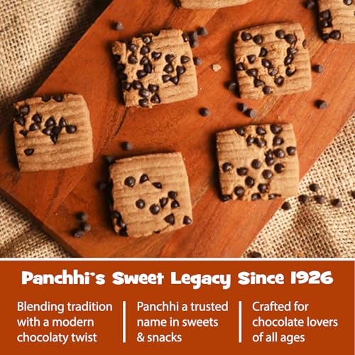 Image of Panchhi Chocolate Biscuits 345 Gram Rich Cocoa Flavor Buttery and Crispy Texture with Choco Chips Perfect Snack Treat for All Ages Delicious and Indulgent Chocolate Experience (6 Month Shelf Life)