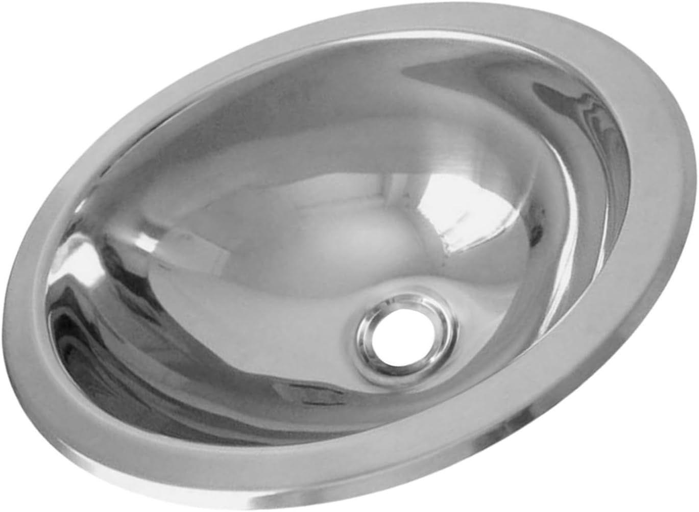 Space Saving Oval Lavatory Sink in Sturdy Stainless Steel Materials for Campers and Yachts with Easy Installation Kitchen Sink
