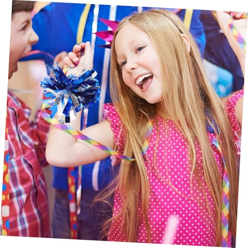 Pompons de cheerleading bleu argent accessoires spectacles fêtes enfants - 5