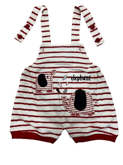 Image of SPONGY kids Half Sleeve Kid's Cotton Blend T-Shirt Striped Print with Dungaree Shorts Bodysuit for Baby Boy & Girl