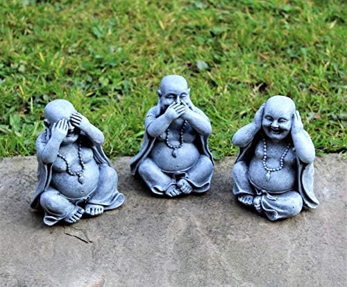3 wise garden ornaments decorative outdoor hear no evil, See no evil, speak no evil outdoor home décor