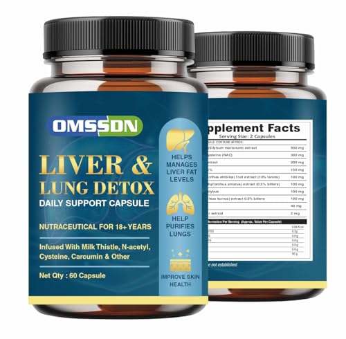 Image of Liver Detox Supplement & Lung Detox Daily Support With Milk Thistle and Curcumin For Fatty liver 60 Capsules (Pack of 2)
