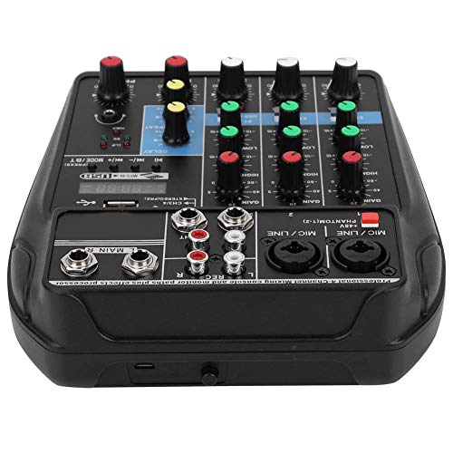 Mezclador estéreo, mezclador de audio de 4 canales, cobertura de voces de DJ para producciones de...