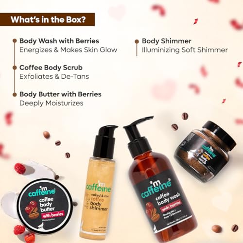mCaffeine Coffee Glam Body Gift Set for Women & Men | Luxury Birthday & Anniversary Gift Kit with Body Wash, Butter, Scrub & Shimmer | Pampering... - Image 5