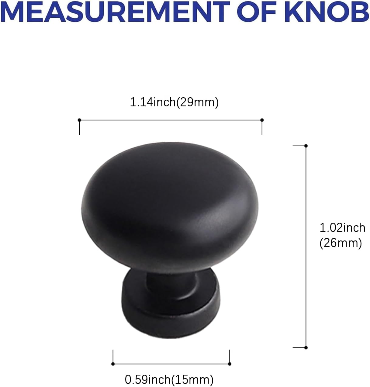 10 Pack Black Cabinet Knobs, Drawer Knobs for Kitchen Cabinets, Dresser, Bathroom, Heavy-Duty Cabinet Pulls.
