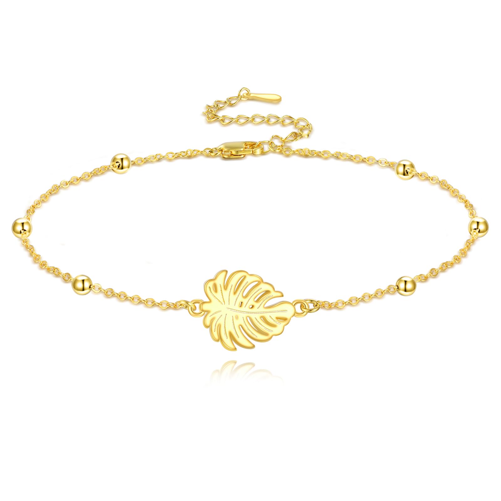 POPLYKE Sterling Silber Verstellbarer Mondstein Filigrane Armbänder Mondstein Schmuck für Frauen Geburtstagsgeschenk