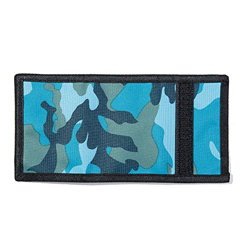 Leyeve Wallet,Kids Festivals Gifts,Birthday Gifts Wallet, Rfid Trifold Canvas Outdoor Sports Wallet For Kids-Utility Wallet For Blue Camo #TOP2