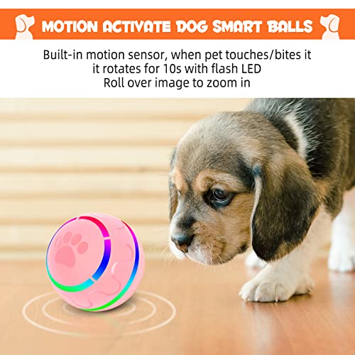 Ifurffy Peppy Pet Ball For Dogs, Interactive Dog Toy Durable Automatic Rolling Ball With Led Flash Lights For Small Meduium Large Dogs Breed, Wicked Ball With Motion Activat Bpa-Free Usb Rechargeable #TOP2