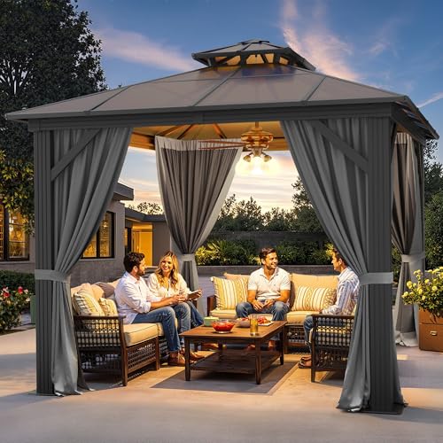 YITAHOME Pavillon,3x3 Wasserdicht Stabil Winterfest Gazebo with...