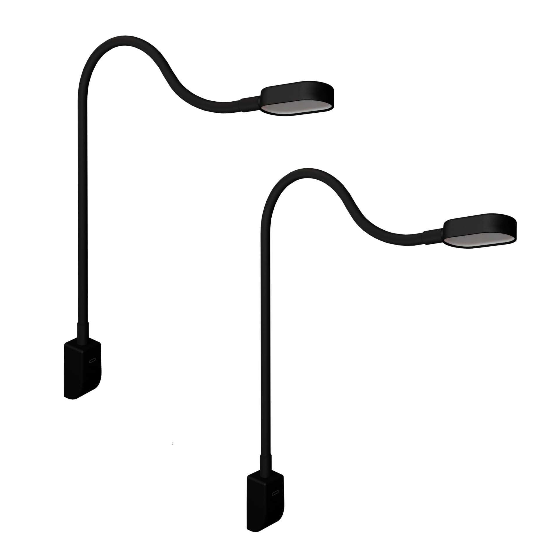 Kalb I Ilios LED lampe de lit/liseuse avec USB-C, montage mural et angulaire, bras flexible, intensité lumineuse variable (2 set noir)