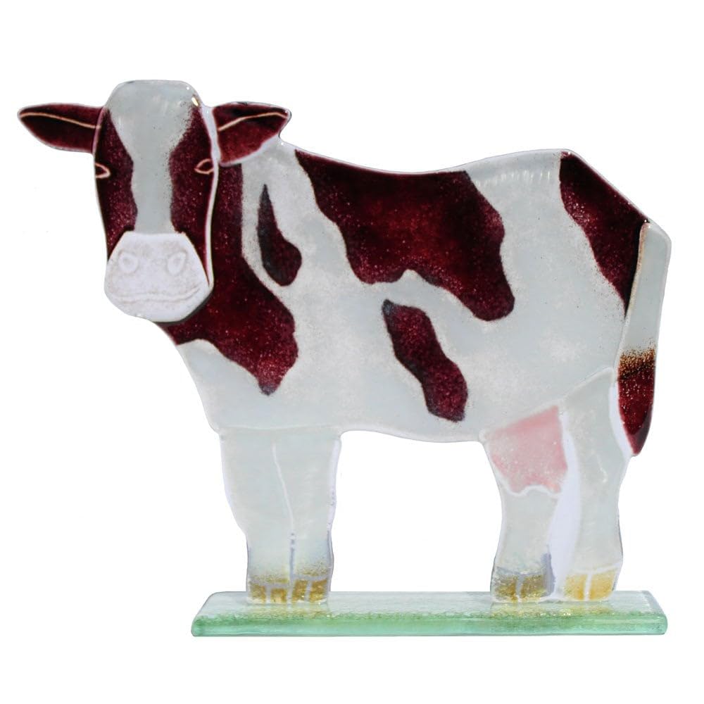 D&J Glassware Black/White D & J Glassware Daisy The & Cow Fused Glass Ornament L 92456