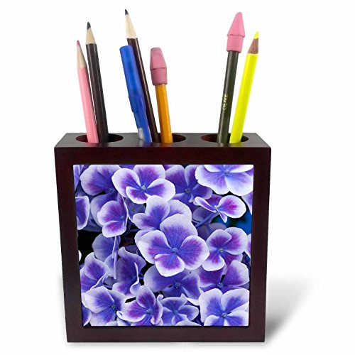 Carrelage porte-stylo Hortensia Violet pour décoration de bureau et atelier créatif