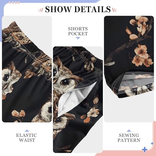 Owl Leaf Bohemia Pajama Pants Long Sleep Pant Soft PJ Bottoms Sleepwear4