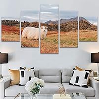SIGNWIN 5 Panel Canvas Wall Art Animals Farmhouse/Country Fun Group Multicolor for Home Decorations Ready to Hang - 60