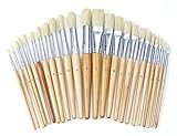 Colorations Easel Paint Brushes, Assorted Sizes, Value Pack, Set of 12 Paint Brushes, Wooden...