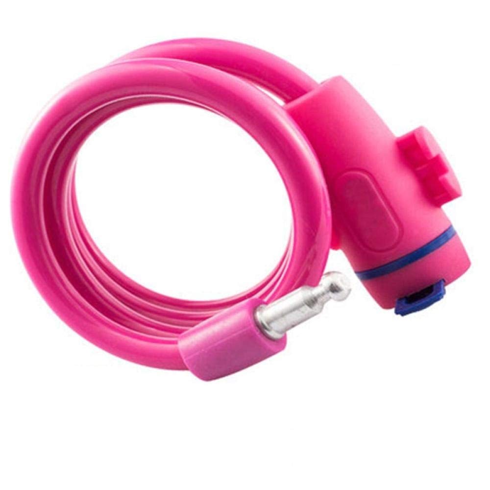Robusto lucchetto for bici di sicurezza - Lucchetto a catena antifurto con staffa di montaggio e chiavi for biciclette, skateboard e altro(Pink)